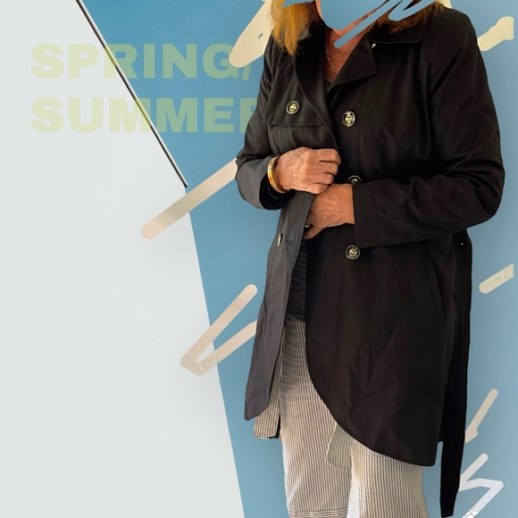 CeCe Jackets & Blazers - Luxurious Black Trench Coat by CeCe